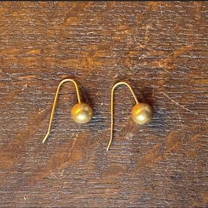 2/$20 semi-matte gold sphere ball earrings - simple and versatile